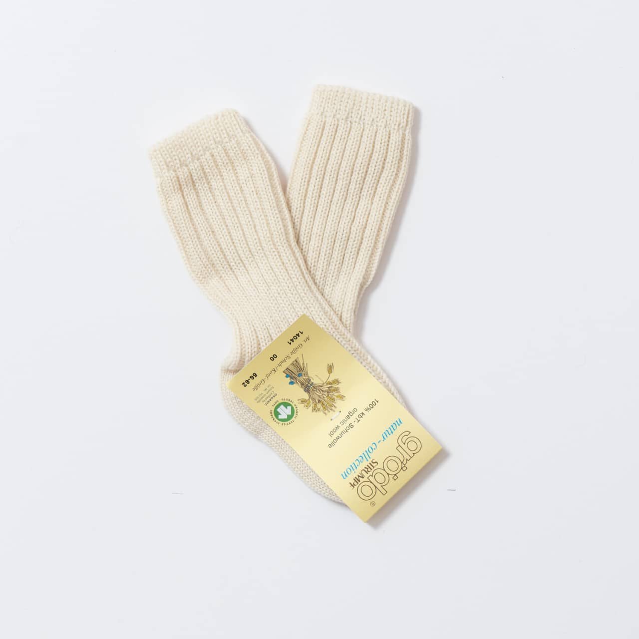 Chaussettes courtes en laine mérinos effet ondulé SABLE